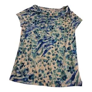 Susan Graver Blouse Medium Women's Short Sleeve Casual Workwear